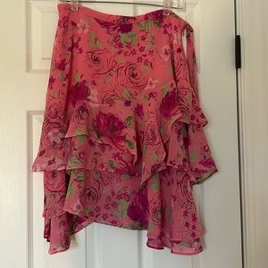 🩷NY COLLECTION PINK Flowy Layered Flower Skirt🩷